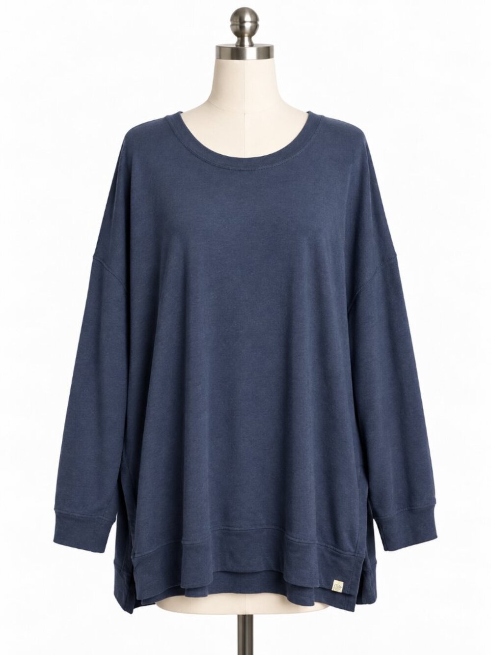 Simply Merino Side Slit Lounge Top XXL Indigo Blue 100% Merino Wool Shirt
